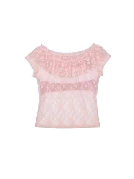 Kaiy Xiao 早秋系列 荷叶一字领蕾丝上衣 商品图6