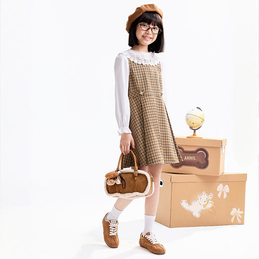 【实体店同款】女童无袖梭织连衣裙秋季新款安奈儿童装AG533036 商品图3