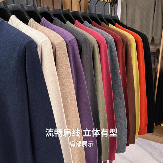 【含绵羊毛】圣得西男羊毛针织衫2025秋新款舒适商务轻奢百搭毛衣 商品图9