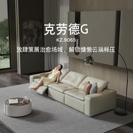 顾家家居整装 意式极简皮艺固定沙发KZ.9065克劳德G 商品图0