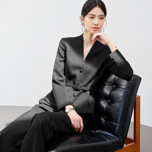 IWY/黑色西装套装女正式场合接待工作服高端酒店前台职业装正装25CP741 商品图4