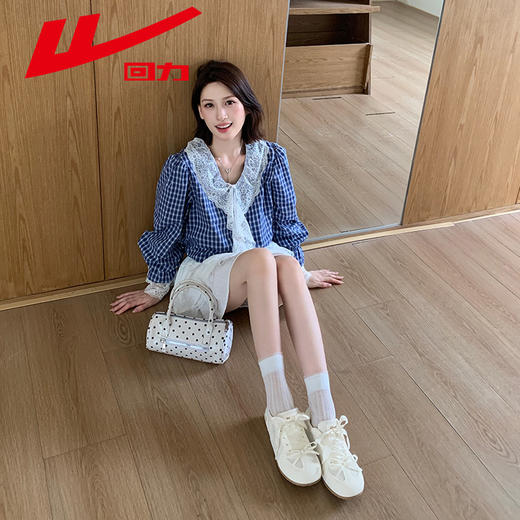 回力芭蕾德训鞋女2025新款复古小白鞋圆头黄色多巴胺泡芙鞋板鞋子WXY-M366N 商品图1