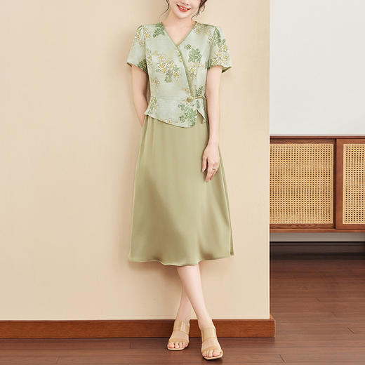 【预售3天】PY 新中式国风假两件连衣裙 &1990 商品图0