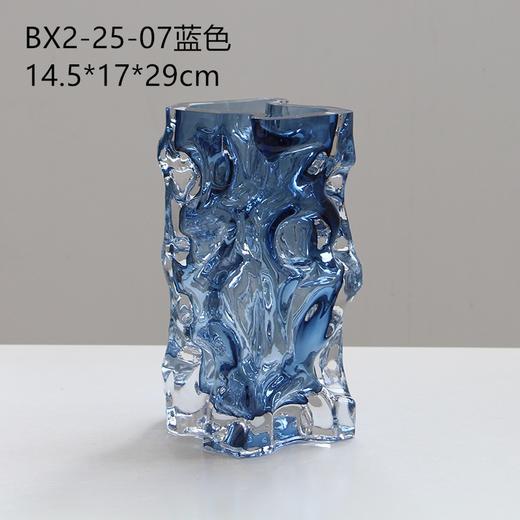 北欧高级感方口彩色水晶厚底玻璃花瓶居家桌面百合水培软装装饰品 商品图7