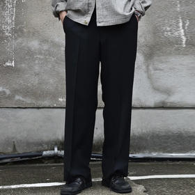 marka REGULAR STRAIGHT TROUSERS 羊毛混纺直筒长裤