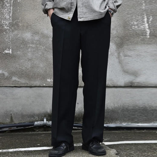marka REGULAR STRAIGHT TROUSERS 羊毛混纺直筒长裤 商品图0