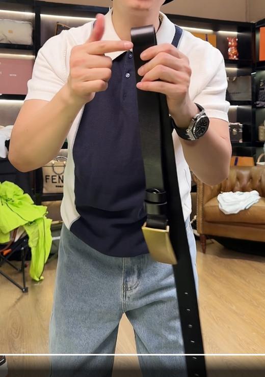 商务休闲必备金色方扣皮带百搭显气质 商品图2