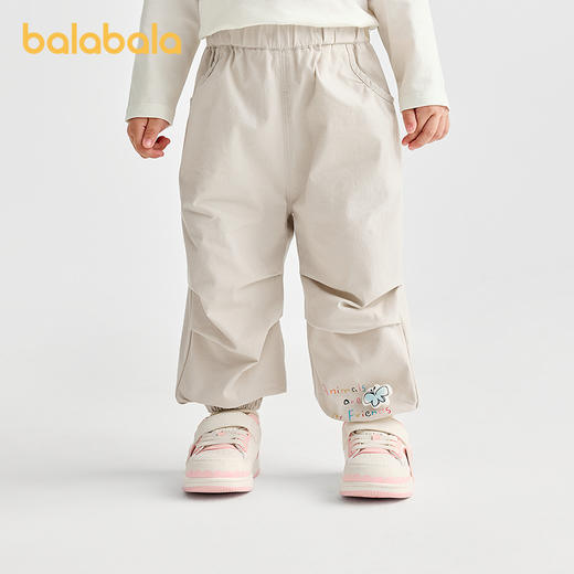 【商场同款】巴拉巴拉宝宝长裤女童束脚伞兵裤2025秋新款字母印花 商品图0