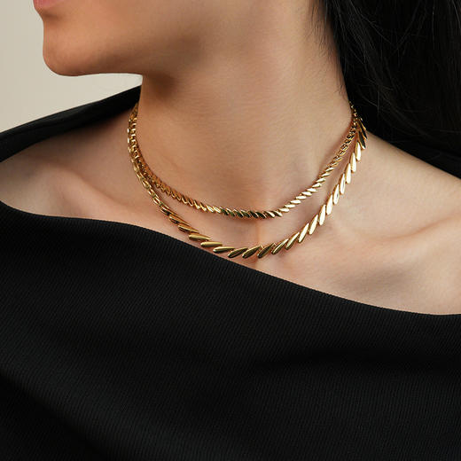 【高海宁&迪丽热巴&孙怡&刘忻&惠英红&程潇&侯佩岑&陈粒同款】Retro Chic意大利复古时尚首饰 金色麦穗项链 商品图3