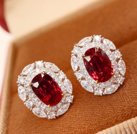 2.07ct刻面红宝石耳钉 商品图5