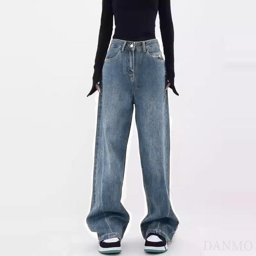 DANMO复古高腰直筒牛仔裤｜宽松0束缚，拉长腿部比例 商品图2