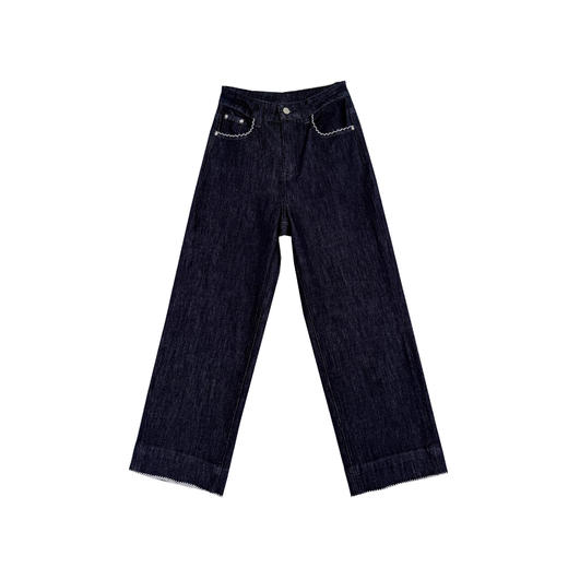 早秋必入神裤！烟管牛仔裤女2025新款高腰直筒宽松显瘦法棍九分裤！ 商品图4