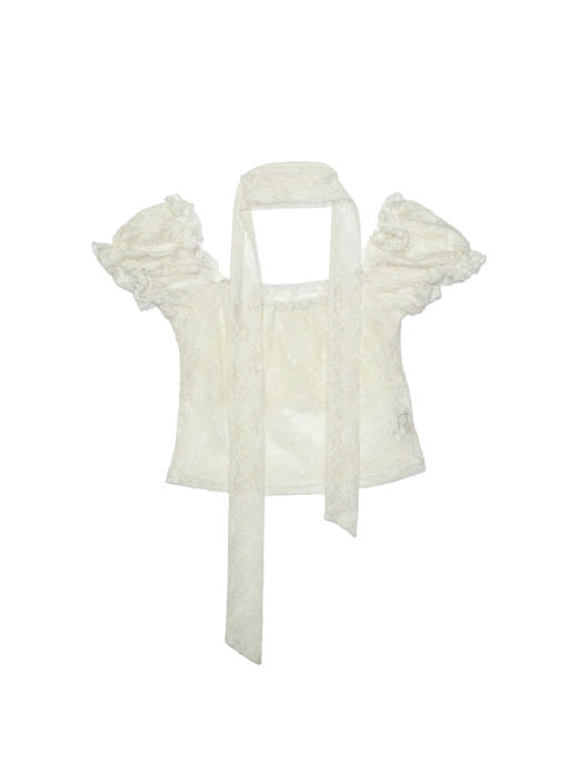 Kaiy Xiao 早秋系列 蕾丝泡泡袖短袖上衣 商品图6