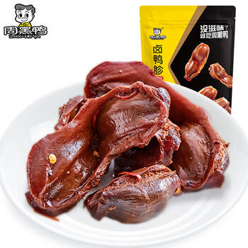 周黑鸭 甜辣卤鸭胗110g 休闲零食 卤味小吃 鸭肫 真空单个切片小包装 商品图0