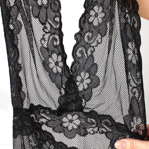 漫渺欧美露乳蕾丝网纱透明连体情趣内衣紧身包衣式性感诱惑套装 商品图6