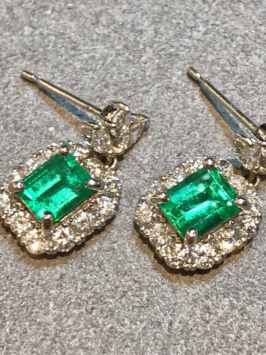 1.579ct刻面祖母绿耳坠 商品图6