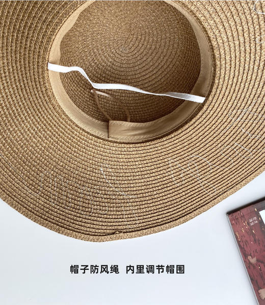 壁虎瑜伽【2508PJ398】夏季沙滩大帽檐草帽【5天发货】 商品图2