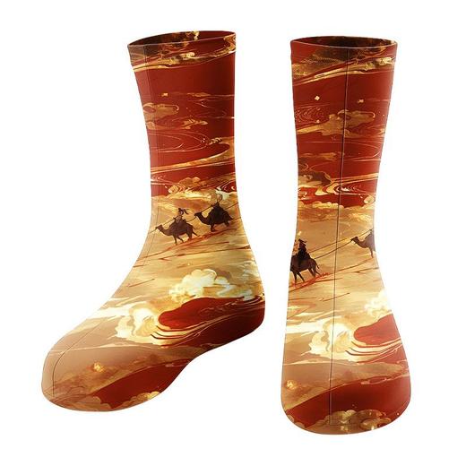 茶卡盐湖加高款沙漠防沙鞋套耐磨徒步装备涂鸦印花亲子款玩沙脚套 商品图4