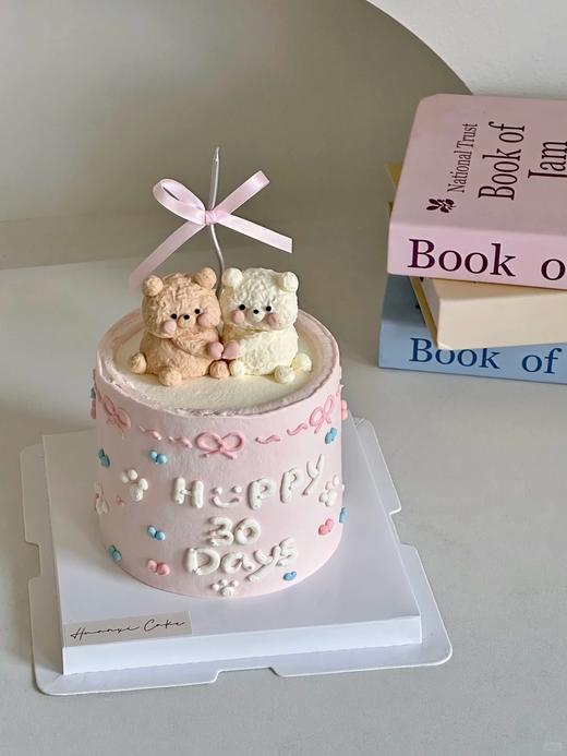 多款式~粉蓝CP小动物卡通蛋糕-低糖处理无添加 商品图2