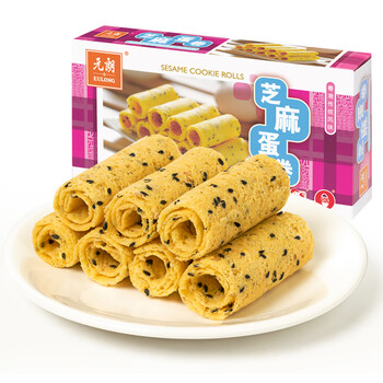 元朗鸡蛋卷饼干 休闲零食品曲奇糕点心 芝麻薄酥脆儿童孕妇老年人150g /休闲食品 /饼干 /酥性饼干