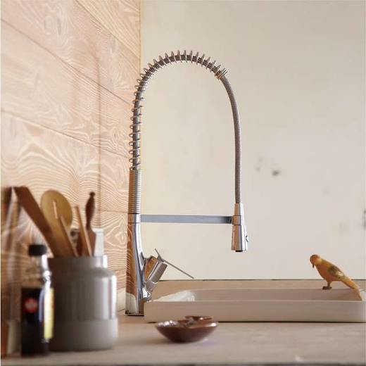 日本三荣SANEI高抛鹅颈型中岛混合水抽拉厨房龙头 K8731JV-13 商品图1