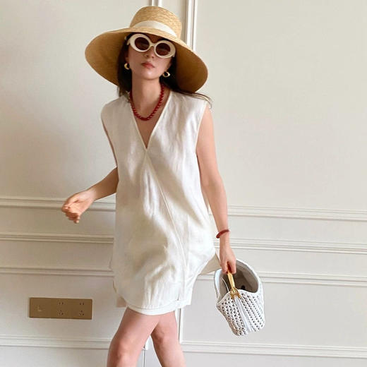 法式棉麻度假无袖慵懒风套装 | 松弛舒适 简洁干净 柔软清凉 自带肌理感 商品图2