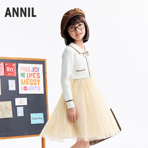 【实体店同款】女童长袖连衣裙秋季新款安奈儿童装AG533030 商品图2