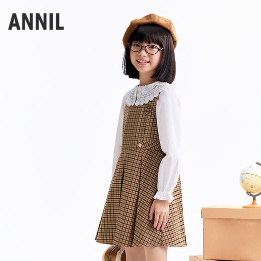 【实体店同款】女童无袖梭织连衣裙秋季新款安奈儿童装AG533036 商品图1