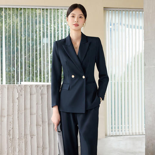 IWY/藏青色气质干练西装套装女正式场合接待销售职业装总裁正装WCP093 商品图4