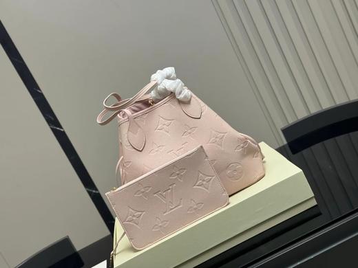 D080652粉色压花Neverfull单肩手提包中号购物袋 商品图4