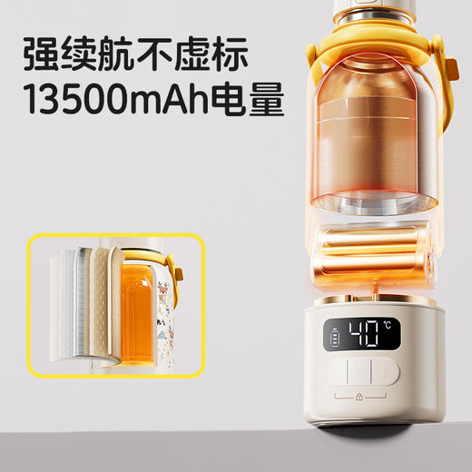 【云优选】鹿念便携恒温杯LN-TN01 充插两用 2min速热冲奶快 双重锁温环 34H恒温 316L内胆 容量500ml宝宝泡奶杯（使用后不支持7天无理由退货，介意慎拍） 商品图2