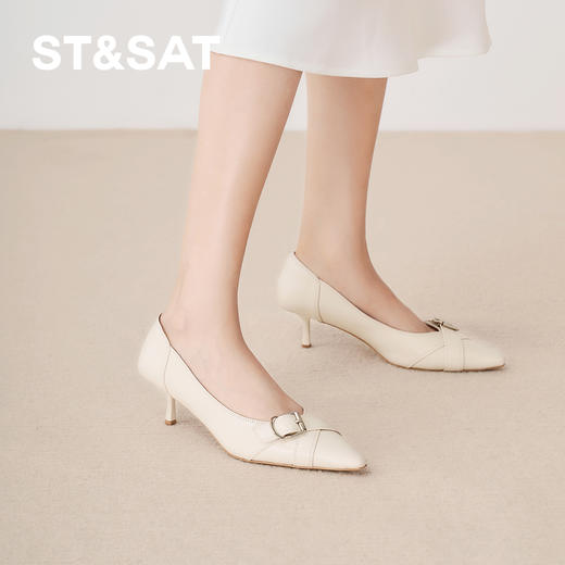 【职场必备】星期六金属方扣尖头细高跟SSD3111095 商品图9