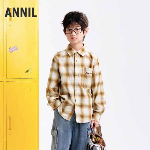 【实体店同款】男童翻领长袖上衣秋季新款安奈儿童装AB531126 商品图0