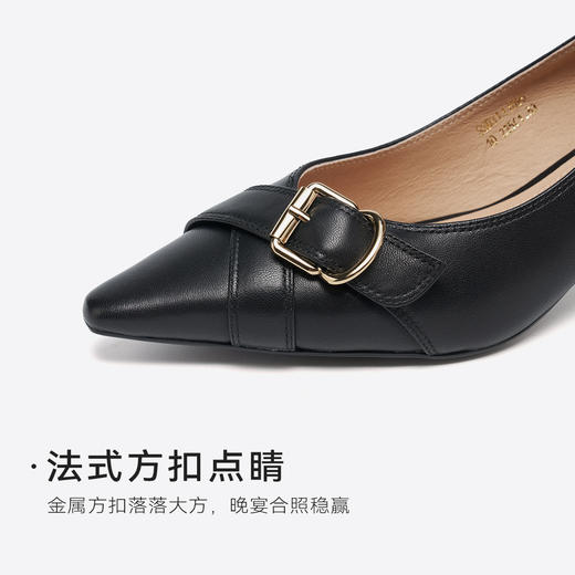 【职场必备】星期六金属方扣尖头细高跟SSD3111095 商品图13