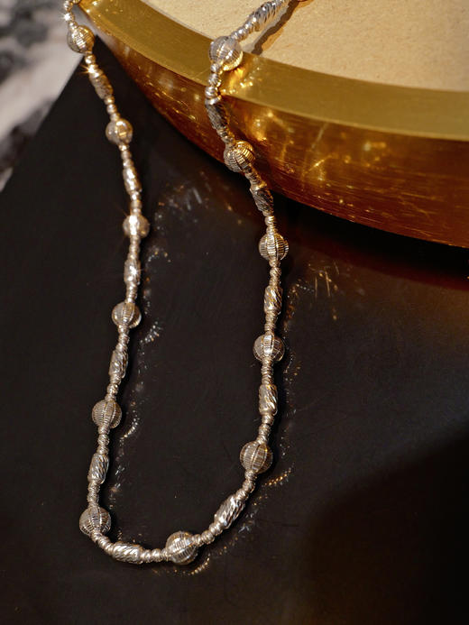 意大利18K金 爆闪镭射大金珠雕刻工艺项链(3-5天左右) 商品图7