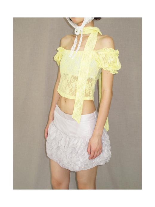 Kaiy Xiao 早秋系列 蕾丝泡泡袖短袖上衣 商品图2