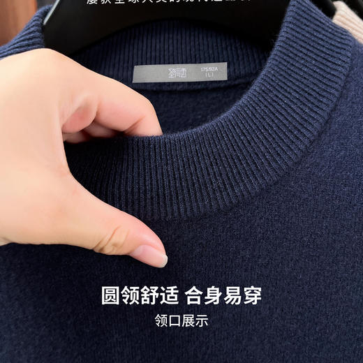 【含绵羊毛】圣得西男羊毛针织衫2025秋新款舒适商务轻奢百搭毛衣 商品图7