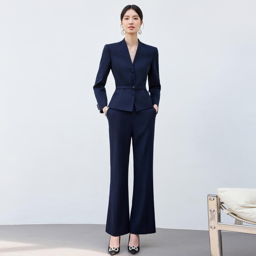 IWY/高级感藏青色西装套装女秋冬干练修身售楼部销售接待职业装25CP8120 商品图1