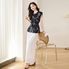 休闲洋气减龄无袖上衣阔腿裤两件套YBER292 商品缩略图2