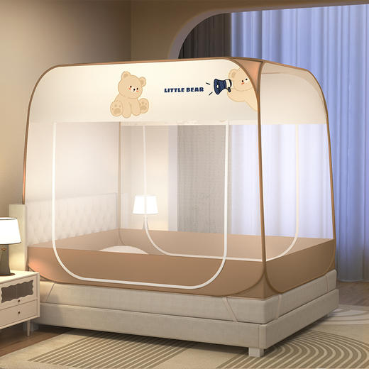 【全方位防蚊】蒙古包印花蚊帐 双开门设计 防摔兜护 加密帐纱 360°防蚊 触感柔滑 商品图3