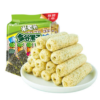 米老头多谷果子海苔味  糙米卷粗粮谷物夹心能量棒膨化休闲零食 160g/袋 /休闲食品 /膨化食品 /米果卷 商品图1