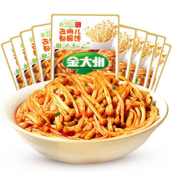 金大州 香辣红油金针菇 35g*20 休闲办公室零食素食小吃下饭菜 /休闲食品 /豆干/素食零食 /卤味蔬菜零食 商品图1