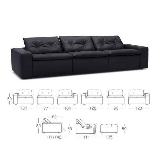 顾家家居整装 意式极简皮艺固定沙发KZ.9065克劳德G 商品图6