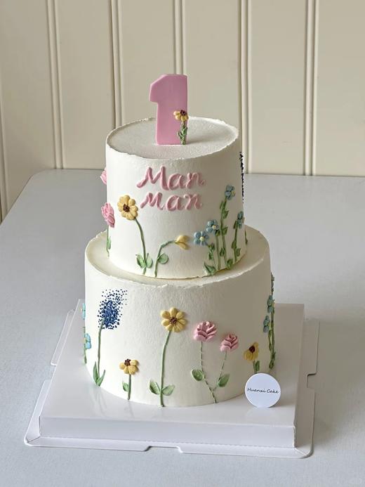 6+4双层微加高ins小花朵手绘蛋糕-低糖处理无添加 商品图0