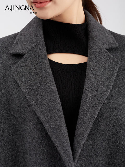 【商城同款】阿菁娜一手长百搭通勤羊毛大衣F30D211022 商品图3