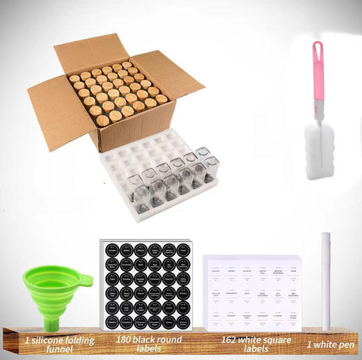 亚马逊120ml竹木盖调料瓶4oz方瓶调味罐新款新品香料瓶带孔撒粉罐新款新品 商品图2