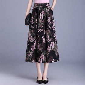 时尚印花中长款雪纺半身裙，韩版气质女士a字裙MYX-AS7333