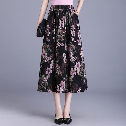 时尚印花中长款雪纺半身裙，韩版气质女士a字裙MYX-AS7333 商品图0