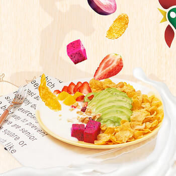 家乐氏（Kellogg）进口玉米片500g/盒大包低脂麦片谷物圈冲泡即食营养谷物早餐代餐 /水饮冲调 /冲饮谷物 /麦片 商品图3