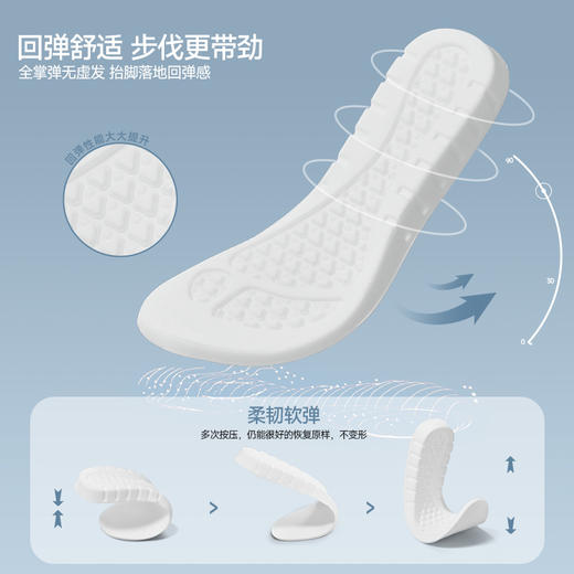 回力运动鞋垫男吸汗软夏季军训久站不累女款透气减震弹踩屎感鞋垫 商品图8